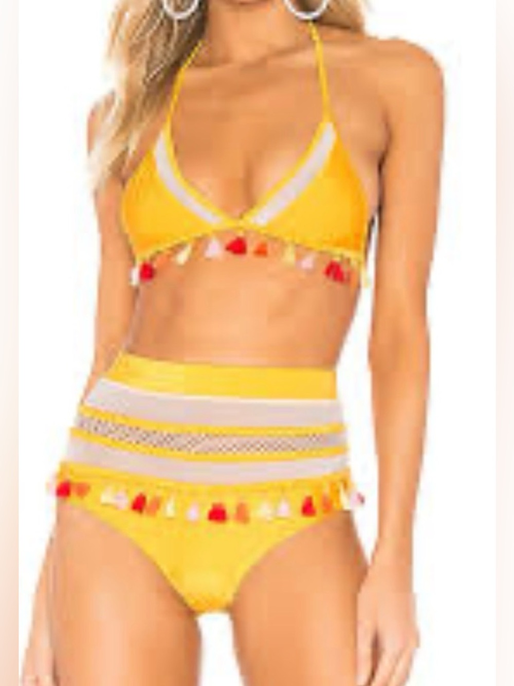 Tularosa Revolve Frida top Ember Pom Pom bikini top size S bottoms size M